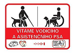 Asistenční a vodící psi vítáni